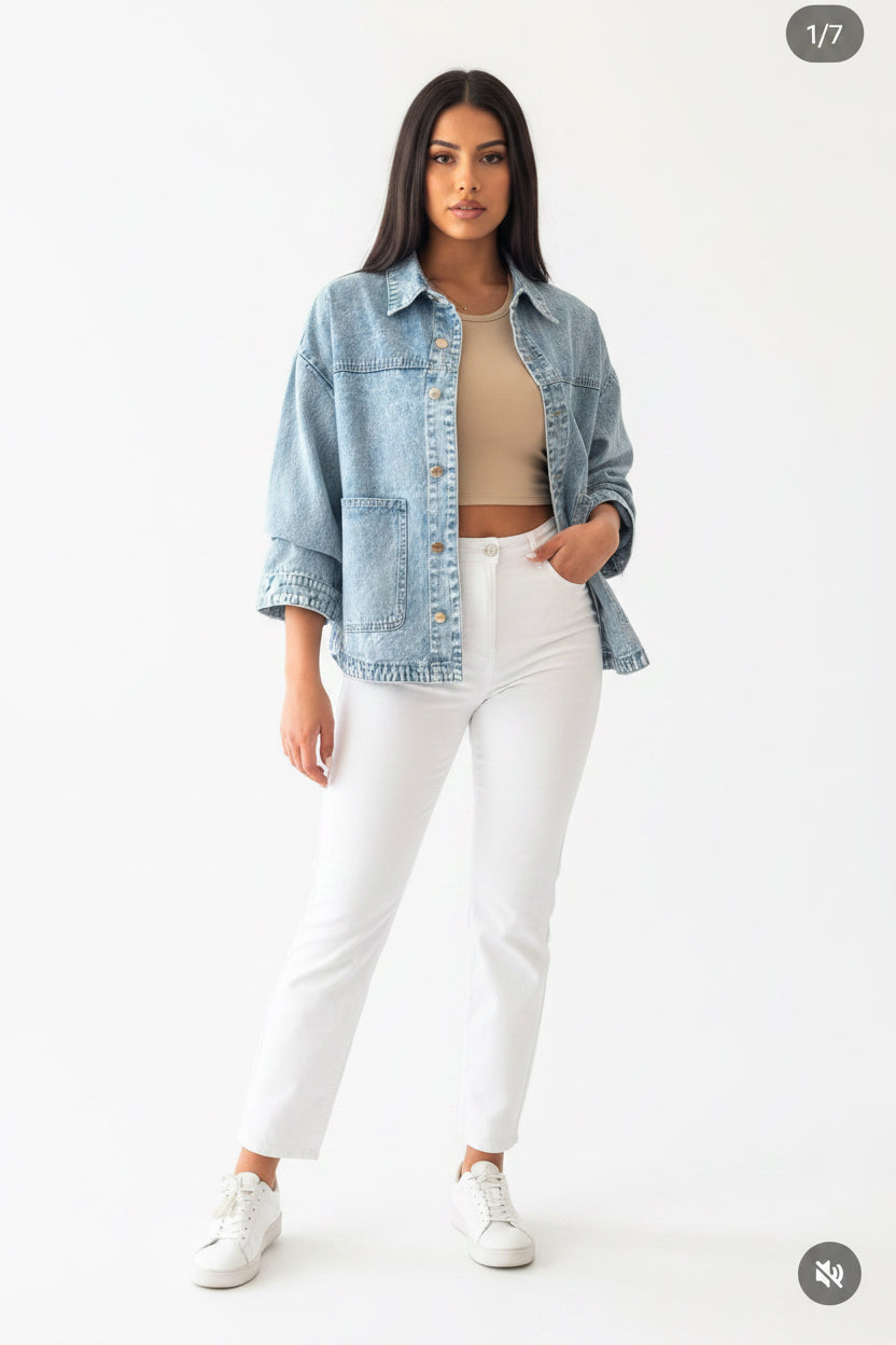 Chaqueta Mezclilla Celeste