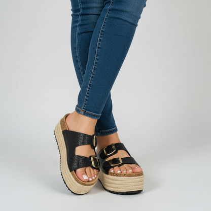 Sandalias Plataforma Glitter
