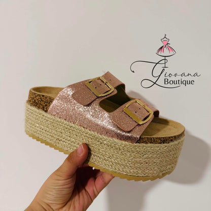 Sandalias Plataforma Glitter