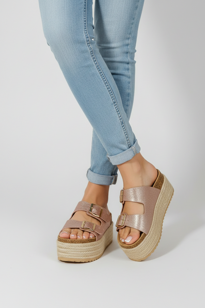 Sandalias Plataforma Glitter