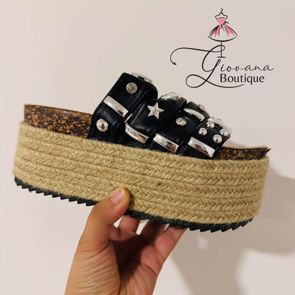 Sandalias Plataforma Tachas