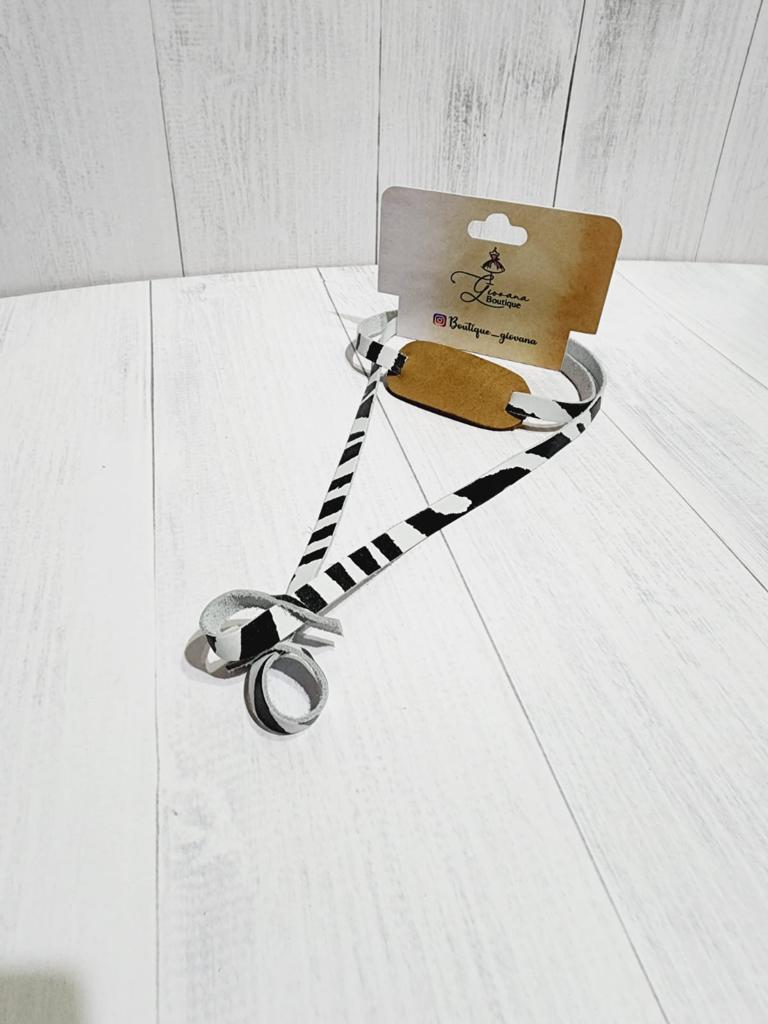 Strap Cuero Lentes Cebra