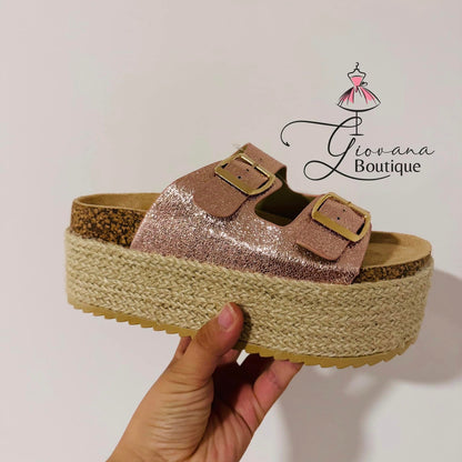 Sandalias Plataforma Glitter