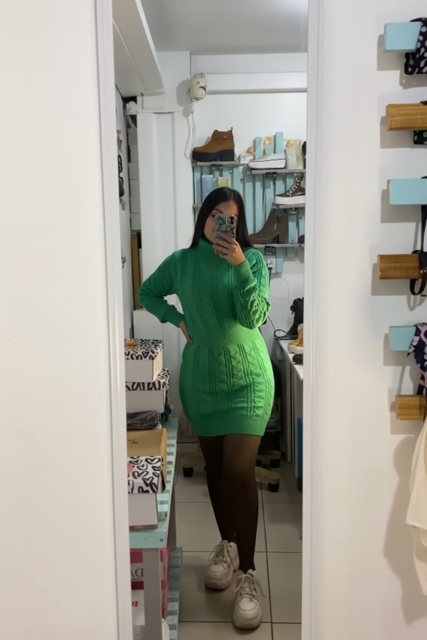 Vestido de Invierno Lana Verde