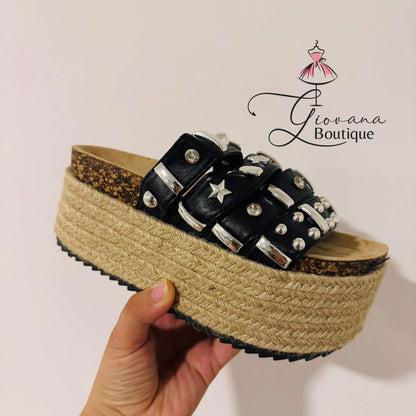 Sandalias Plataforma Tachas