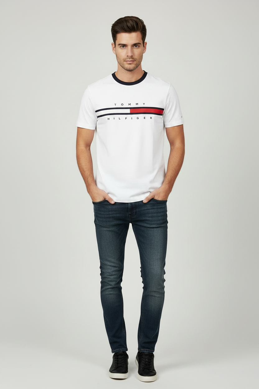Polera Hombre Tommy Hilfiger Blanca